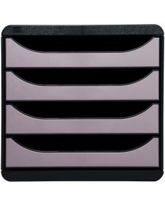 EXACOMPTA : Caisson à 4 tiroirs - Big Box - Noir/argent 310438D