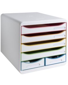Module de rangement 6 tiroirs - Big Box Maxi - Blanc/Arlequin : EXACOMPTA Black Office image