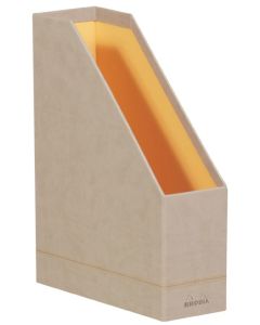 Porte-revues en simili cuir RHODIARAMA - Dos de 100 mm - A4 - Beige RHODIA
