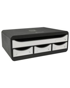 Caisson à 4 Tiroirs - Toolbox - Noir/Blanc brillant : EXACOMPTA Glossy image