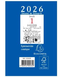 Ephéméride 2026 - Bloc 97 x 65 mm - Comique EXACOMPTA