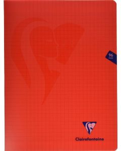 Cahier 24 x 32 cm - 96 pages - Grands Carreaux - Rouge CLAIREFONTAINE Mimesys