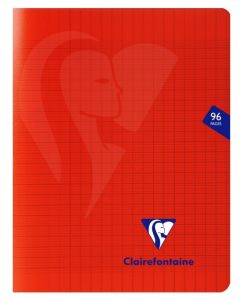 Cahier 24 x 32 cm - 96 pages - Petits Carreaux - Rouge CLAIREFONTAINE Mimesys