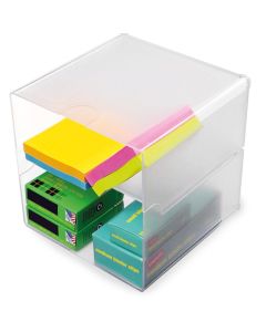 Boite de rangement Cube - 2 casiers - Transparent DEFLECTO