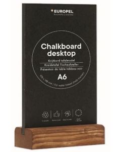 Présentoir de Table - A6/Portait- Ardoise avec socle en bois de Pin : EUROPEL image