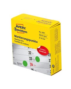 Pastilles adhésives rondes- 10 mm - Vert AVERY Lot de 800 pièces Image