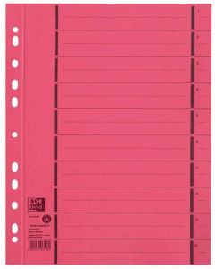 OXFORD : Lot de 100 intercalaires en carton - 240 x 300 mm - Rouge 400004670 