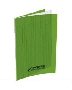 Cahier d'écolier - 48 pages Grands carreaux - 240 x 320 mm - Polypro Vert : CONQUERANT