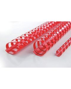 Baguettes de 21 anneaux - 16 mm - Rouge : GBC Lot de 100