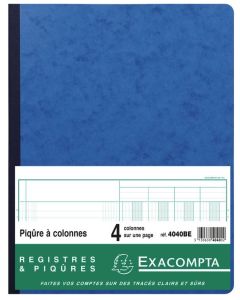 EXACOMPTA Registre comptable 4 colonnes sur 1 page 4040E Modèle