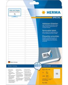 HERMA 4202 : Étiquettes adhésives blanches - Multi-usages - 63,5 x 8,5 mm