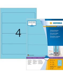 Etiquettes pour dos de classeur - 61 x 192 mm - Bleu : HERMA 4298