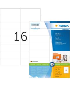 Étiquettes adhésives - 105 x 37 mm - Blanc : HERMA Premium Lot de 1600 Visuel