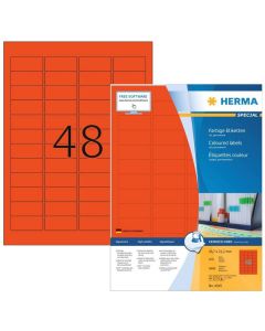 Étiquettes adhésives - 45,7 x 21,2 mm - Rouge : HERMA Lot de 4800 image