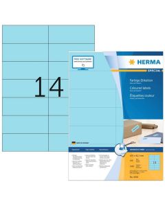 Étiquettes adhésives - 105 x 42,3 mm - Bleu : HERMA Lot de 1400 image
