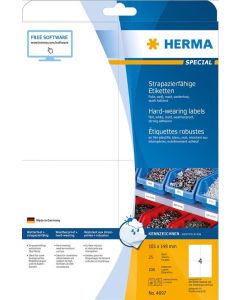 Étiquettes adhésives plastifiées - 105 x 148 mm - Très résistantes HERMA 4697