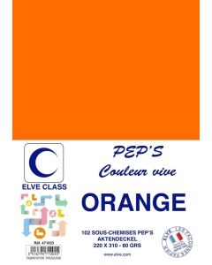Sous-Chemise pour dossier A4 - Orange ELVE Pep's Lot de 102
