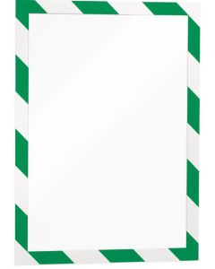 Cadre d'affichage sécurité magnétique auto-adhésif - A4 - Vert/Blanc : DURABLE Lot de 2 Modèle