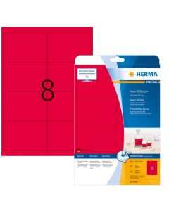 Étiquettes adhésives - Rouge fluorescent - 99,1 x 67,7 mm HERMA 5046