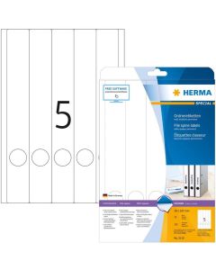 Etiquettes pour dos de classeur - 38 x 297 mm - Blanc : HERMA 5130