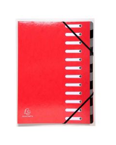 53925E EXACOMPTA  : Trieur avec élastiques  Rouge