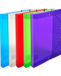 EXACOMPTA : Boîtes de classement PP Crystal - Dos 25 mm Assortiment