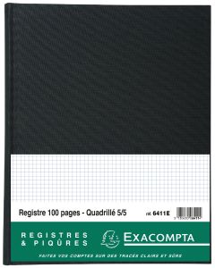 Registre - 100 pages quadrillées et foliotées - EXACOMPTA 6411E