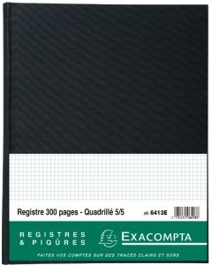 Registre 300 pages quadrillées - 320 x 250 mm EXACOMPTA 6413E 