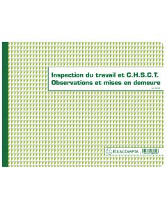 Registre de l'inspection du travail et CHSCT EXACOMPTA  6615E