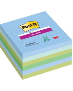 POST-IT Bloc-note adhésif - Ligné - Assortiment - 101 x 101 mm Super Sticky Lot de 6