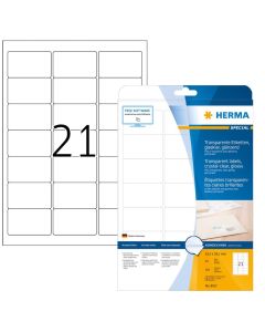 Étiquettes adhésives - Transparente - 63,5 x 38,1 mm HERMA 8017 Signaletique
