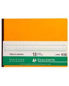 EXACOMPTA  8150E : Registre de 15  colonnes sur 1  page - 280 x 380 mm (journal comptable) Exemple