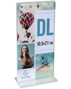 Chevalet - Présentoir - DL 100 x 210 mm vertical - Cristal : EXACOMPTA image