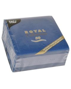 Photo Serviettes de table en papier - 250 x 250 mm - Bleu Foncé PAP STAR Royal
