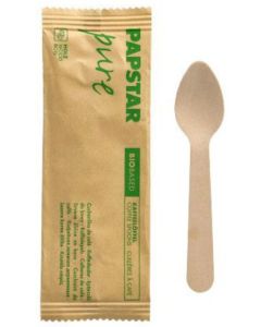 Cuillères à café jetables en bois - 110 mm PAP STAR Pure Lot de 50