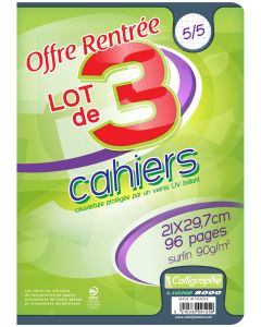 Cahier - 96 pages petits carreaux - 210 x 297 mm Calligraphe Fournitures scolaires image