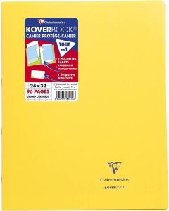 CLAIREFONTAINE : Cahier Séyès 96 pages - 240 x 320 mm - KOVERBOOK Jaune Photo