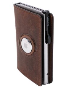 Porte-monnaie avec porte-cartes RFID -  Cuir Nappa Noir CLICKSAFE SLIM