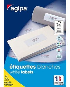 AGIPA : Étiquettes adhésives blanches multi-usages  38 x 21.2 mm - 118990 