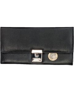 ALASSIO : Porte-monnaie de serveur en cuir avec chaînette en métal - Noir 42080