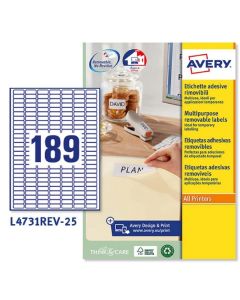 Étiquettes amovibles - Blanc - 25,4 x 10 mm AVERY Ecologique Lot de 5670