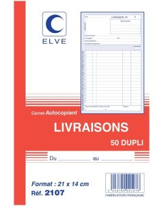 Photo Carnet de bons de livraison 210 x 140 mm - Autocopiant Dupli ELVE