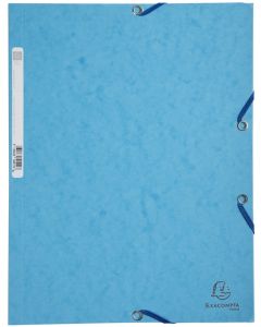 Chemise à élastiques 3 rabats Carte lustrée 400g - Turquoise : EXACOMPTA Visuel