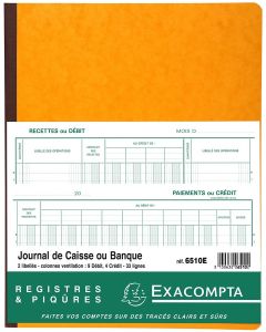 Journal de caisse ou banque 320 x 250 mm EXACOMPTA 6510E