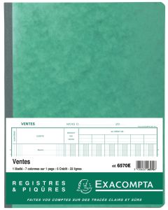 EXACOMPTA : Registre des ventes - Journal 6570E