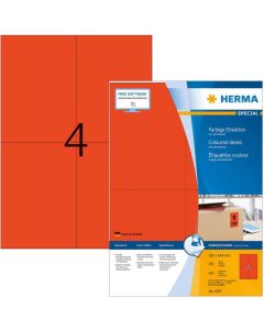 4397 HERMA : Étiquettes adhésives - Multi-usages - 105,0 x 148,0 mm - Rouge