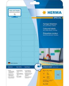 4368 HERMA  Étiquettes adhésives - Multi-usages - 45,7 x 21,2 mm. - Bleu