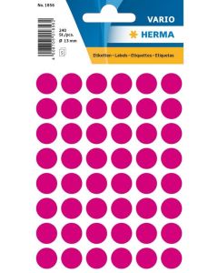 HERMA 1856 : Lot de 240 étiquettes adhésives rondes - 13 ,0 mm - Rose