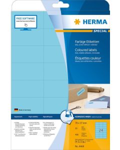 4468 HERMA  Étiquettes adhésives - Multi-usages - 70,0 x 37,0 mm. - Bleu