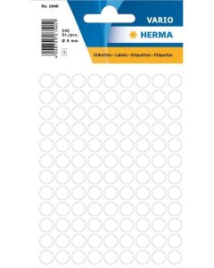 HERMA : Lot de 540 étiquettes adhésives rondes - 8,0  mm - Blanc